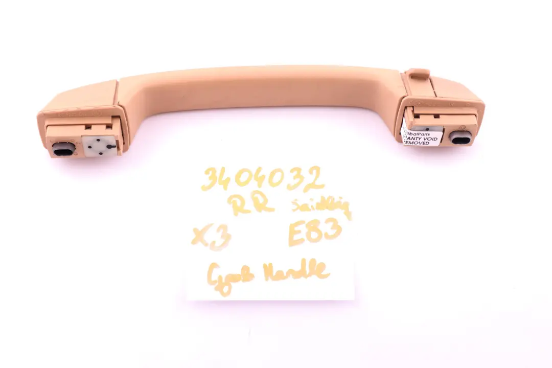 Asidero Interior Trasero Derecho Saindbeige para BMW X3 E83 con número de pieza 3404032 BMW X3 E83 Asidero Interior Trasero Derecho Saindbeige - SKU 3404032 - Número de pieza 3404032