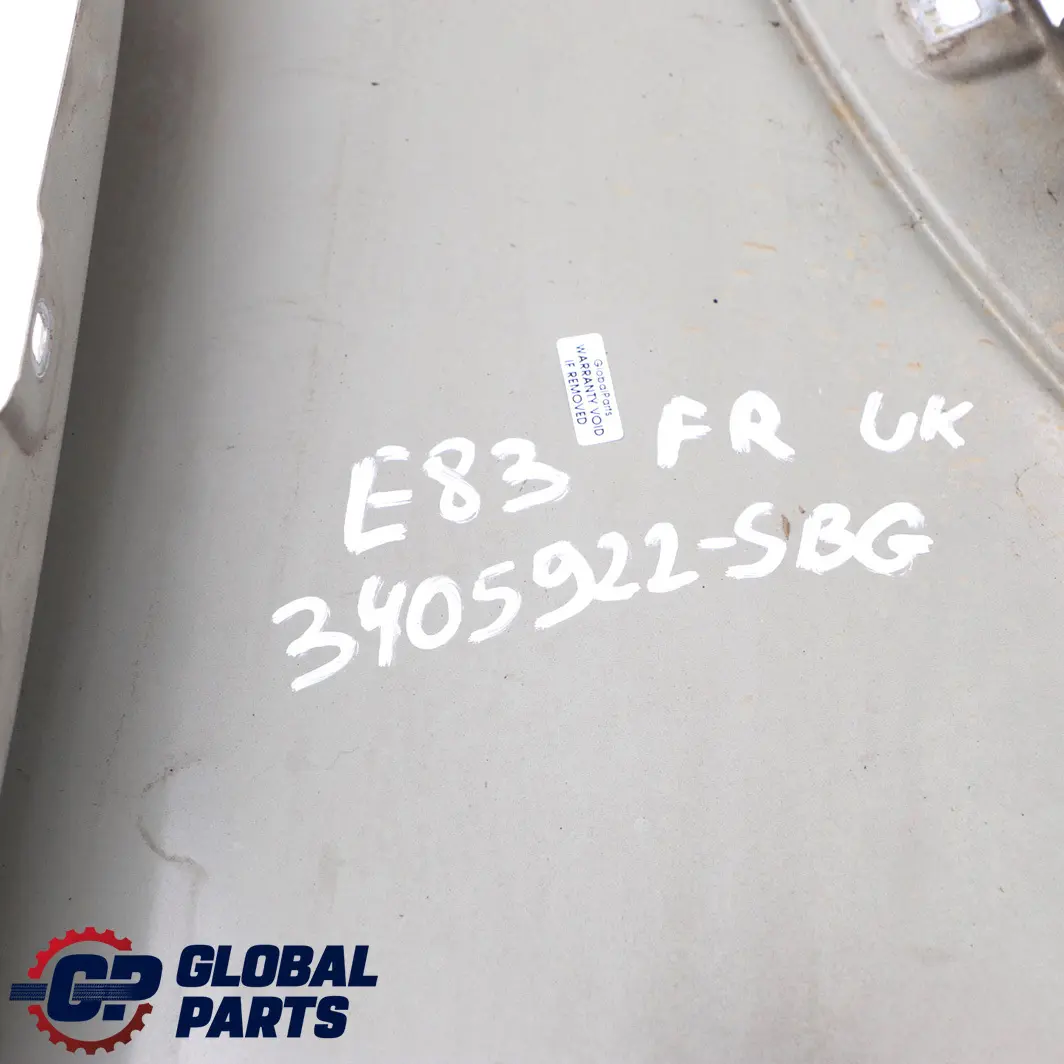 Side Panel Fender Wing Front Right O/S Silbergrau Silver Grey to BMW X3 Series E83 with Part number 3405922 BMW X3 Series E83 Side Panel Fender Wing Front Right O/S Silbergrau Silver Grey - SKU 3405922-SBG1 - Part number 3405922