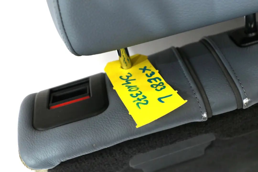 BMW X3 Series E83 Grey Blue Interior Rear Left N/S Seat Cover Backrest Leather - SKU 3410372 - Part number 3410372
