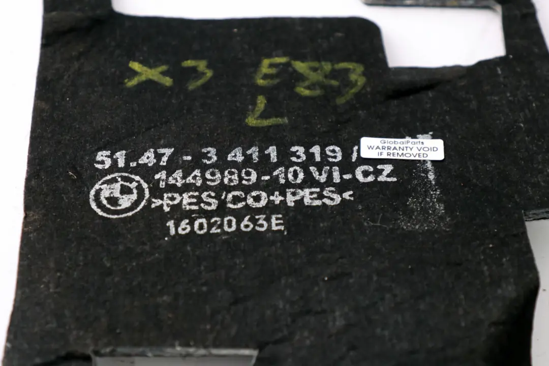 E83N LCI Isolamento Acustico Boden SX per BMW X3 E83 con numero di parte 3411319 BMW X3 E83 E83N LCI Isolamento Acustico Boden SX - SKU 3411319 - Numero di parte 3411319