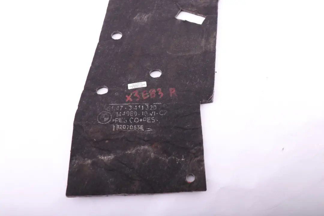 BMW X3 Series E83 E83N LCI Sound Insulation Floor Panel Right O/S - SKU 3411320 - Part number 3411320