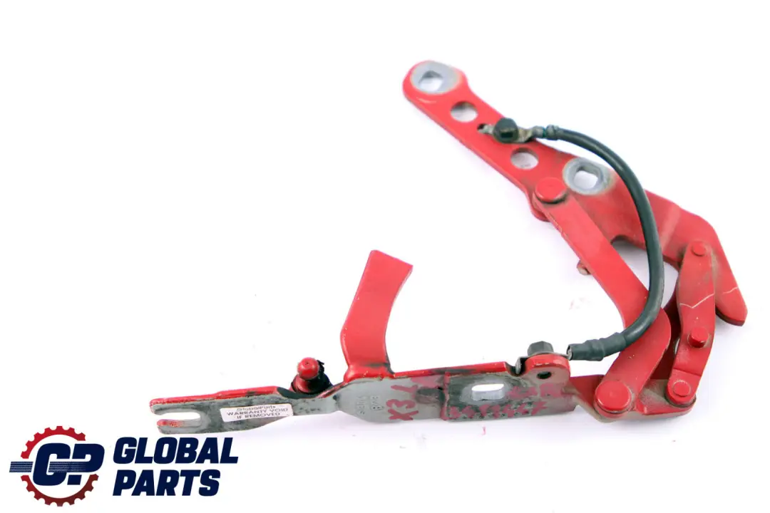 Front Bonnet Hood Left Hinge N/S Karmesinrot Red to BMW X3 Series E83 with Part number 3411447 BMW X3 Series E83 Front Bonnet Hood Left Hinge N/S Karmesinrot Red - SKU 3411447-KAR - Part number 3411447