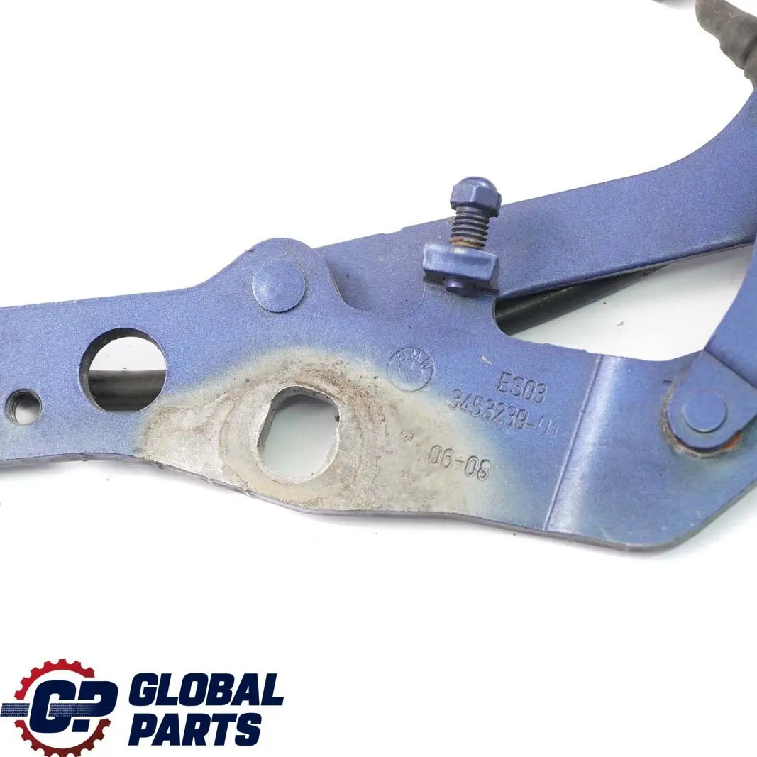 BMW X3 Series E83 Front Bonnet Hood Left Hinge N/S Montegoblau Blue - A51 - SKU 3411447-MTB - Part number 3411447