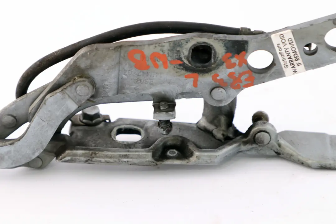 Front Bonnet Hood Left Hinge N/S Bluewater to BMW X3 Series E83 with Part number 3411447 BMW X3 Series E83 Front Bonnet Hood Left Hinge N/S Bluewater - SKU 3411447-WB - Part number 3411447