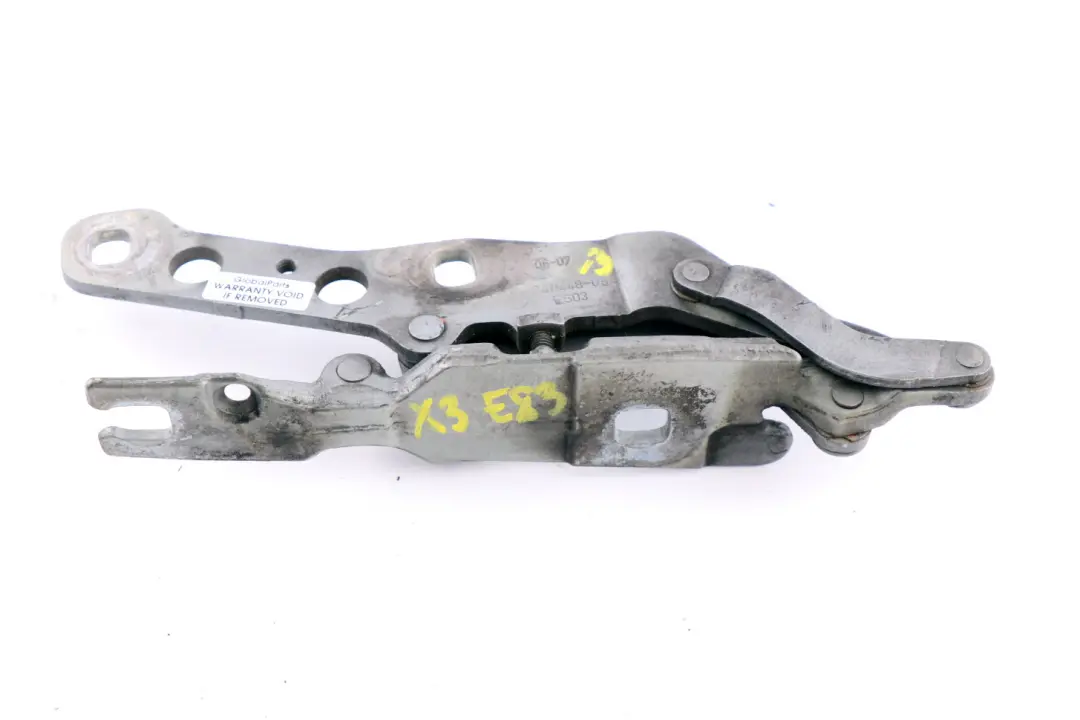 Front Bonnet Hood Right Hinge O/S Titansilber Silver to BMW X3 Series E83 with Part number 3411448 BMW X3 Series E83 Front Bonnet Hood Right Hinge O/S Titansilber Silver - SKU 3411448-3 - Part number 3411448