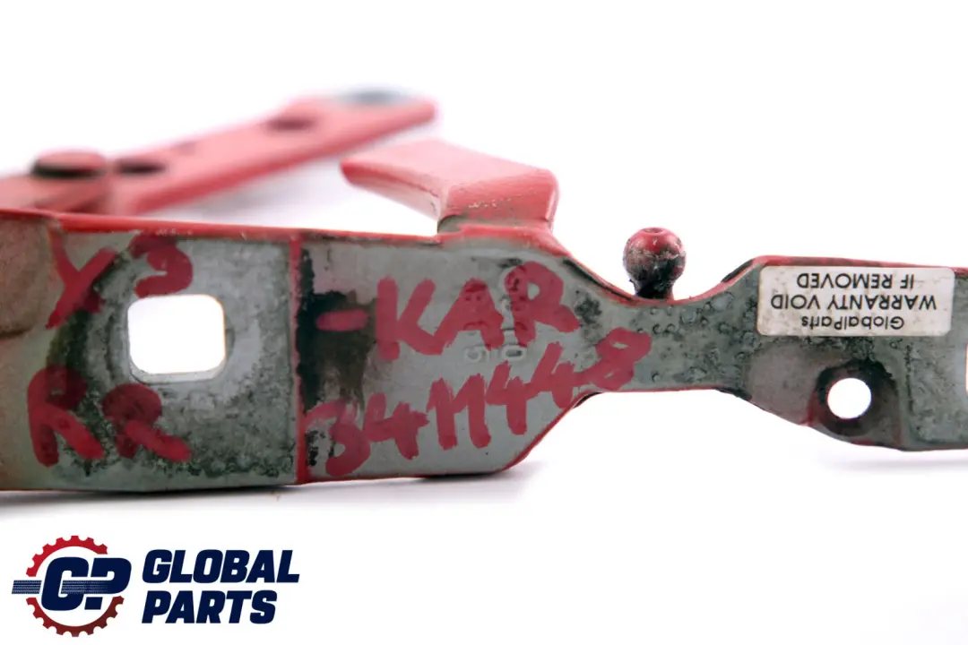 BMW X3 Series E83 Front Bonnet Hood Right O/S Hinge Karmesinrot Red - SKU 3411448-CAR - Part number 3411448