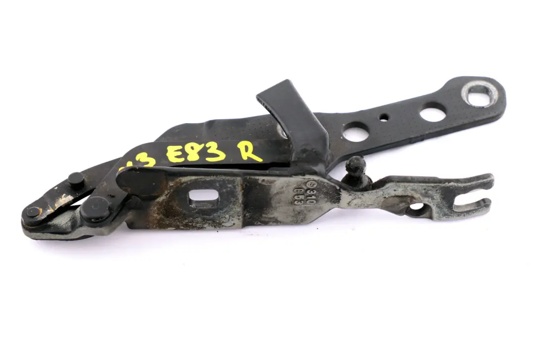 Front Right O/S Bonnet Engine Hood Engine Hinge Black to BMW X3 Series E83 with Part number 3411448 BMW X3 Series E83 Front Right O/S Bonnet Engine Hood Engine Hinge Black - SKU 3411448 - Part number 3411448