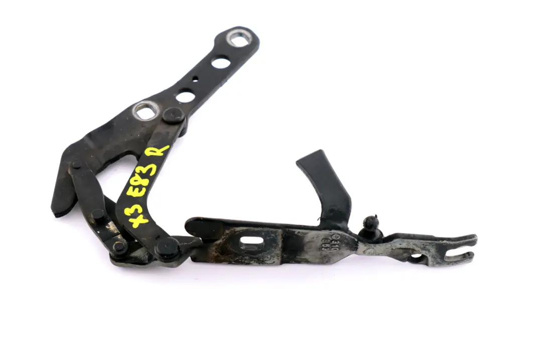 Front Right O/S Bonnet Engine Hood Engine Hinge Black to BMW X3 Series E83 with Part number 3411448 BMW X3 Series E83 Front Right O/S Bonnet Engine Hood Engine Hinge Black - SKU 3411448 - Part number 3411448