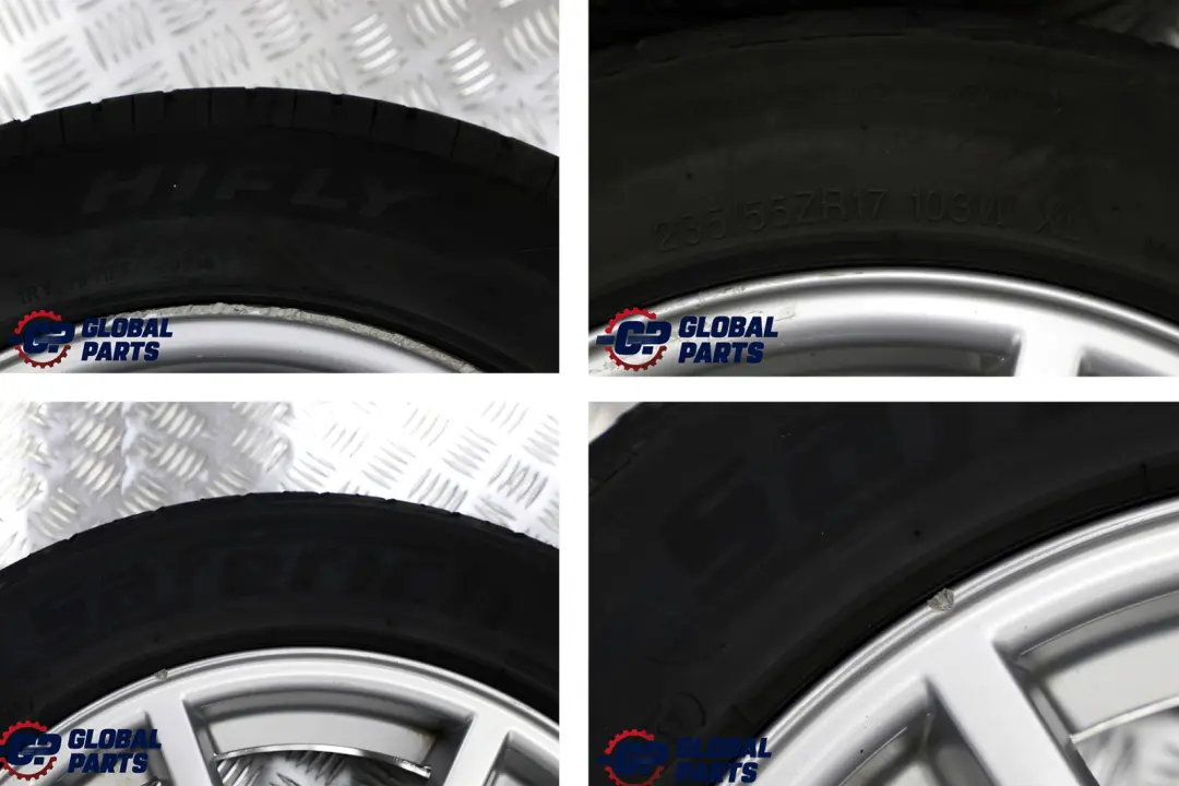 Komplettes 4x Rad mit Reifen 17" 8J ET:46 Doppelspeiche 148 für BMW X3 Series E83 mit Teilenummer 3412060 BMW X3 Series E83 Komplettes 4x Rad mit Reifen 17" 8J ET:46 Doppelspeiche 148 - SKU 3412060 - Teilenummer 3412060