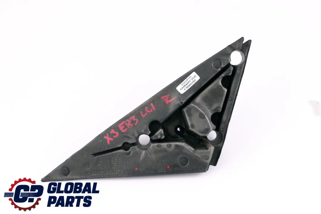 BMW X3 E83 LCI E83N Joint d'étanchéité intérieur rétroviseur triangle droit - SKU 3412652 - Numéro de pièce 3412652