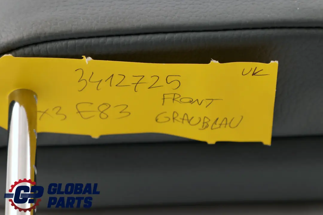 BMW X3 Series E83 Front Seat Left Right N/O/S Leather Headrest Graublau Grey - SKU 3412725 - Part number 3412725