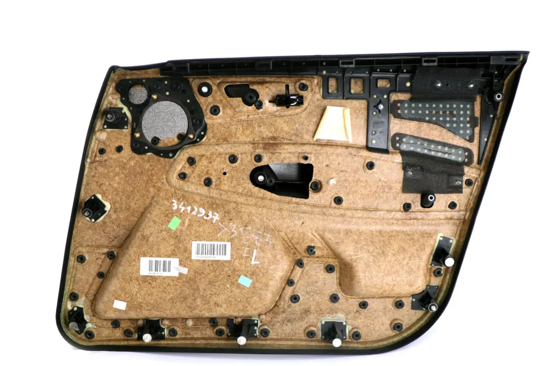 Front Left N/S Door Card Lining Trim Leather Black Grey to BMW X3 Series E83 with Part number 3412937 BMW X3 Series E83 Front Left N/S Door Card Lining Trim Leather Black Grey - SKU 3412937 - Part number 3412937