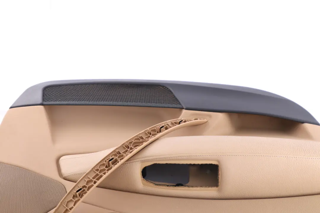 Front Left N/S Door Card Lining Leather Sandbeige Hell Beige to BMW X3 Series E83 with Part number 3412943 BMW X3 Series E83 Front Left N/S Door Card Lining Leather Sandbeige Hell Beige - SKU 3412943 - Part number 3412943