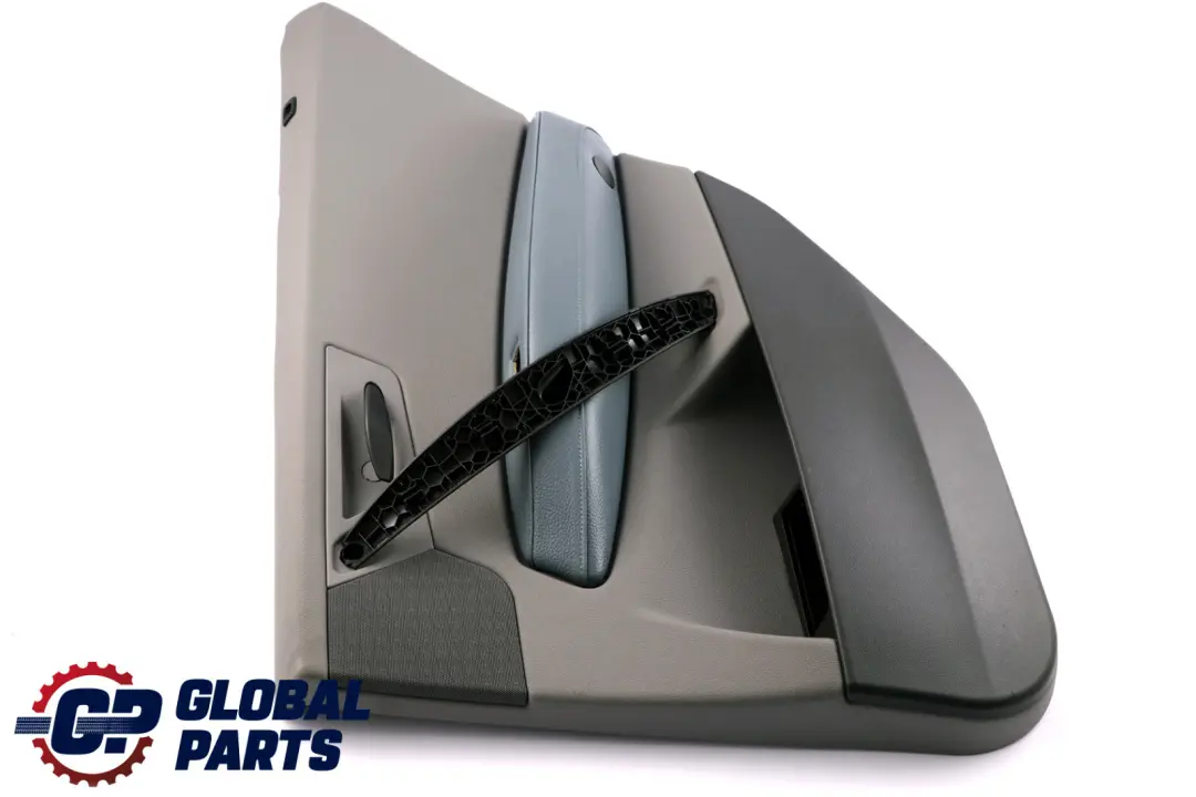 Right O/S Door Card Lining Leather Graublau Grey Blue to BMW X3 Series E83 Rear with Part number 3412942 BMW X3 Series E83 Rear Right O/S Door Card Lining Leather Graublau Grey Blue - SKU 3412994 - Part number 3412942