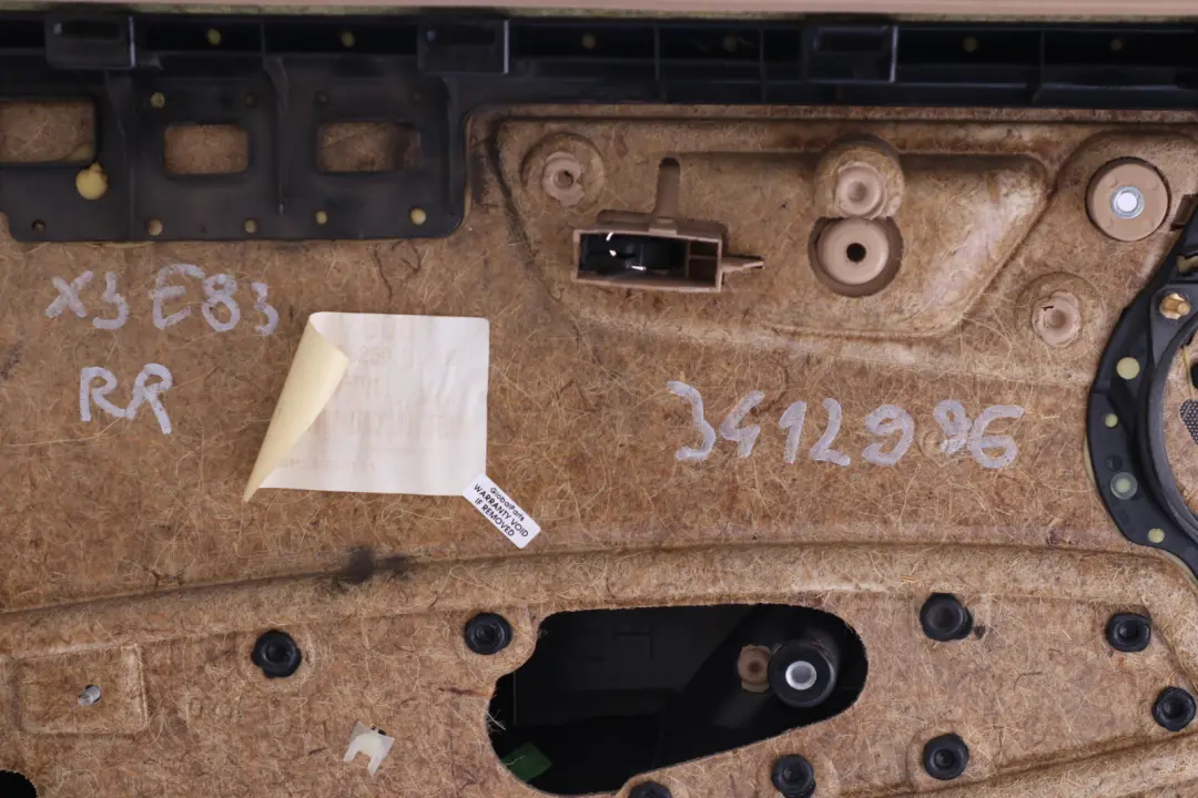 Right O/S Door Card Lining Leather Sandbeige Hell Beige to BMW X3 E83 Rear with Part number 3412996 BMW X3 E83 Rear Right O/S Door Card Lining Leather Sandbeige Hell Beige - SKU 3412996 - Part number 3412996