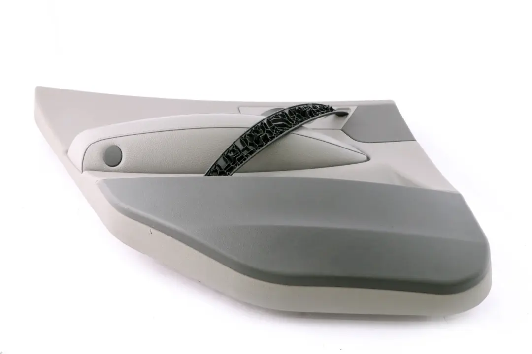 Left N/S Door Card Lining Leather Ambiente Grey Black to BMW X3 Series E83 Rear with Part number 3415905 BMW X3 Series E83 Rear Left N/S Door Card Lining Leather Ambiente Grey Black - SKU 3412997 - Part number 3415905