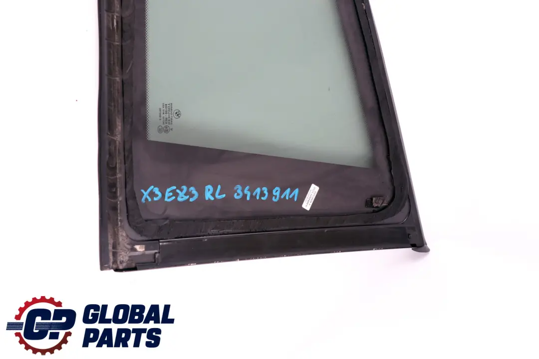 Fixed Door Window Glass Left Rear Black AS3 N/S to BMW X3 E83 LCI with Part number 3413911 BMW X3 E83 LCI Fixed Door Window Glass Left Rear Black AS3 N/S - SKU 3413911 - Part number 3413911