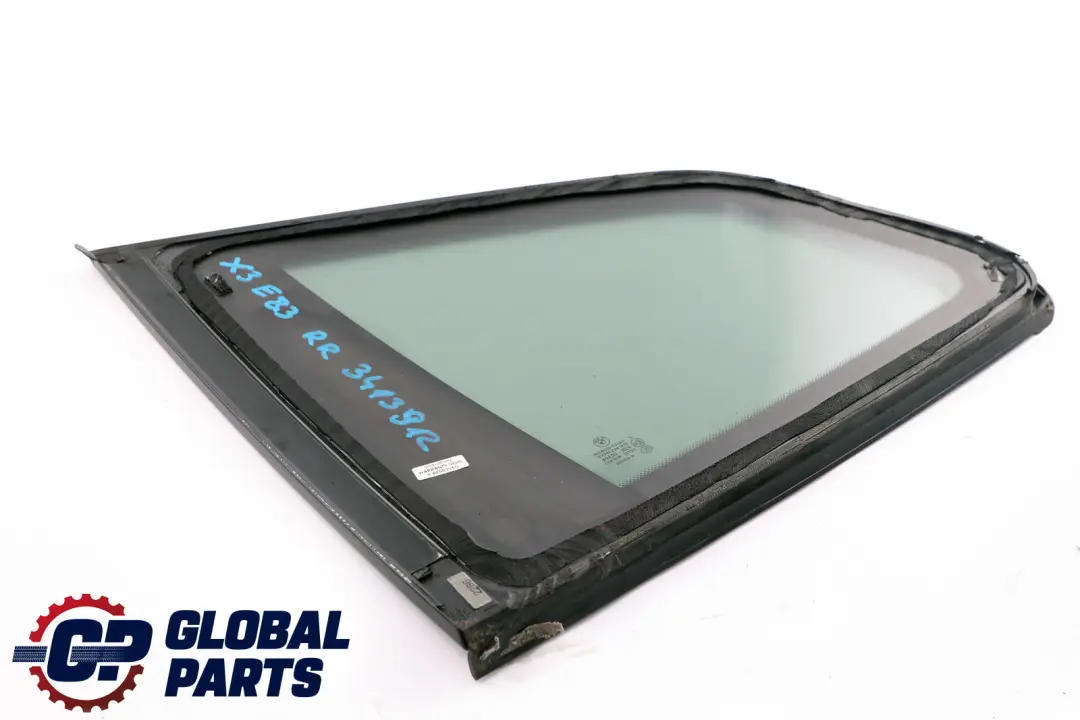 Puerta Fija Ventana Vidrio Trasero Derecho Negro AS3 para BMW E83 LCI con número de pieza 3413912 BMW E83 LCI Puerta Fija Ventana Vidrio Trasero Derecho Negro AS3 - SKU 3413912 - Número de pieza 3413912