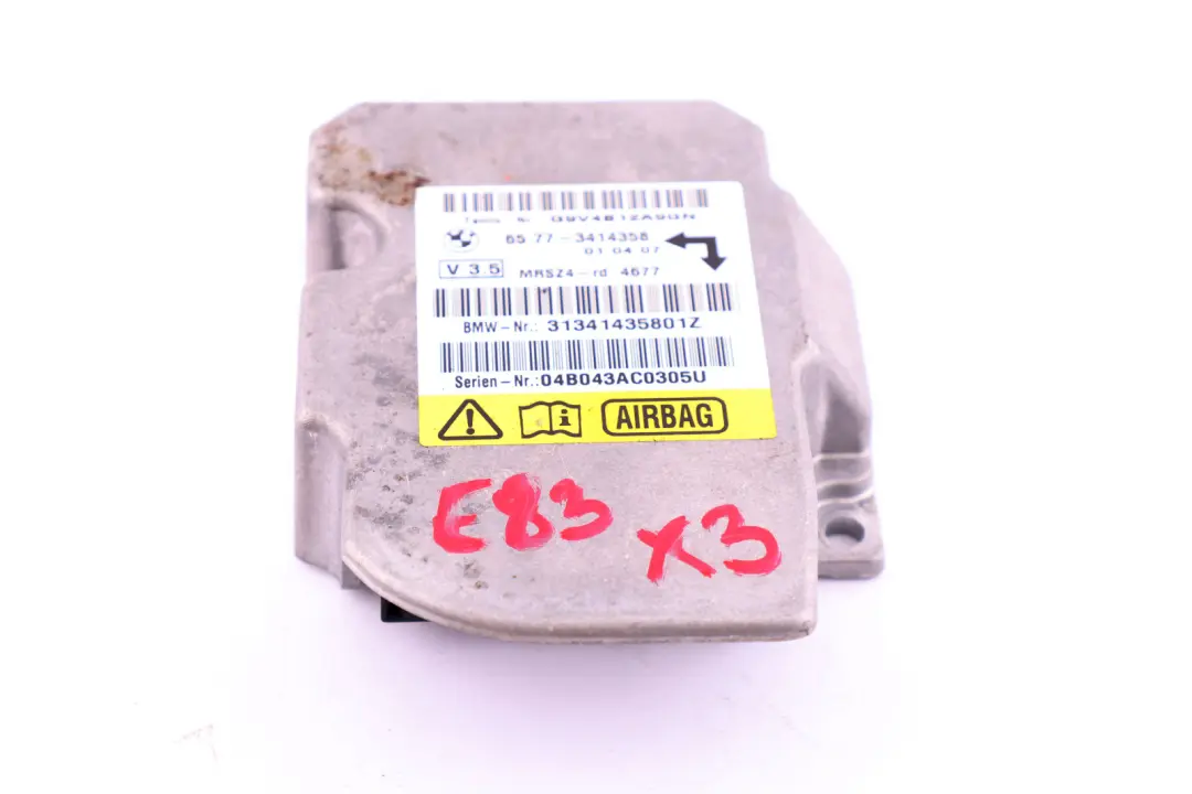 Airbag Sensor Control Module 6577 to BMW X3 Series E83 with Part number 3414358 BMW X3 Series E83 Airbag Sensor Control Module 6577 - SKU 3414358 - Part number 3414358
