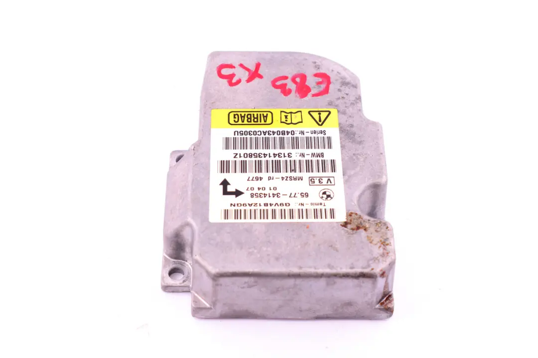 Airbag Sensor Control Module 6577 to BMW X3 Series E83 with Part number 3414358 BMW X3 Series E83 Airbag Sensor Control Module 6577 - SKU 3414358 - Part number 3414358