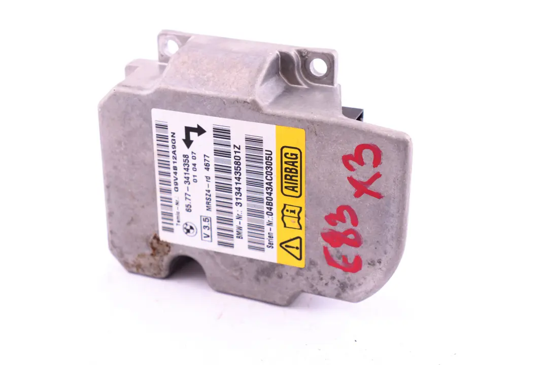 Airbag Sensor Control Module 6577 to BMW X3 Series E83 with Part number 3414358 BMW X3 Series E83 Airbag Sensor Control Module 6577 - SKU 3414358 - Part number 3414358