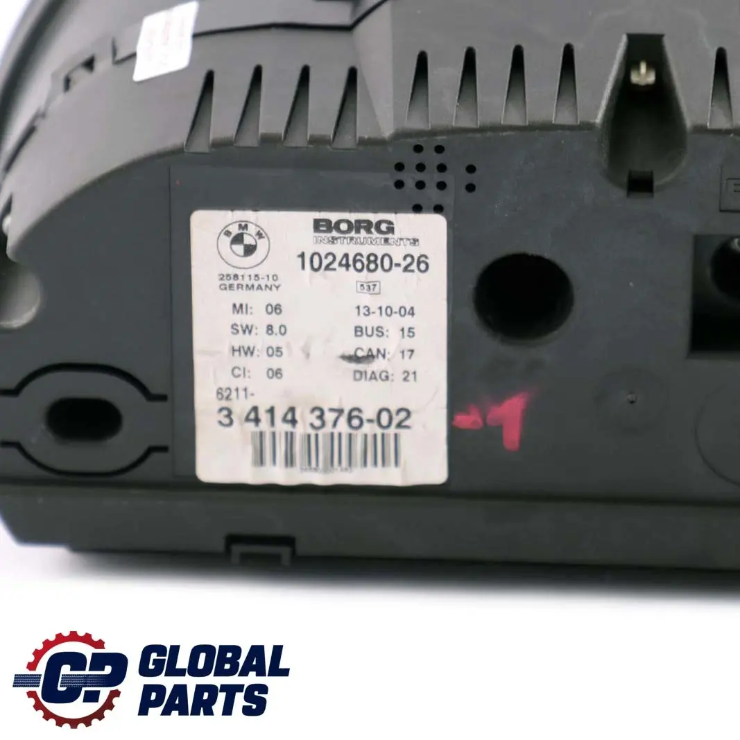 BMW X3 E83 2.0d 3.0d Instrument Cluster Speedo Clocks Diesel Manual MPH - SKU 3414376-1 - Part number 3414376