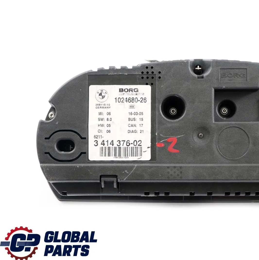 Instrument Cluster Speedo MPH Clocks Manual to BMW X3 E83 Diesel 2.0d 3.0d with Part number 3414376 BMW X3 E83 Diesel 2.0d 3.0d Instrument Cluster Speedo MPH Clocks Manual - SKU rhd-3414376-2 - Part number 3414376