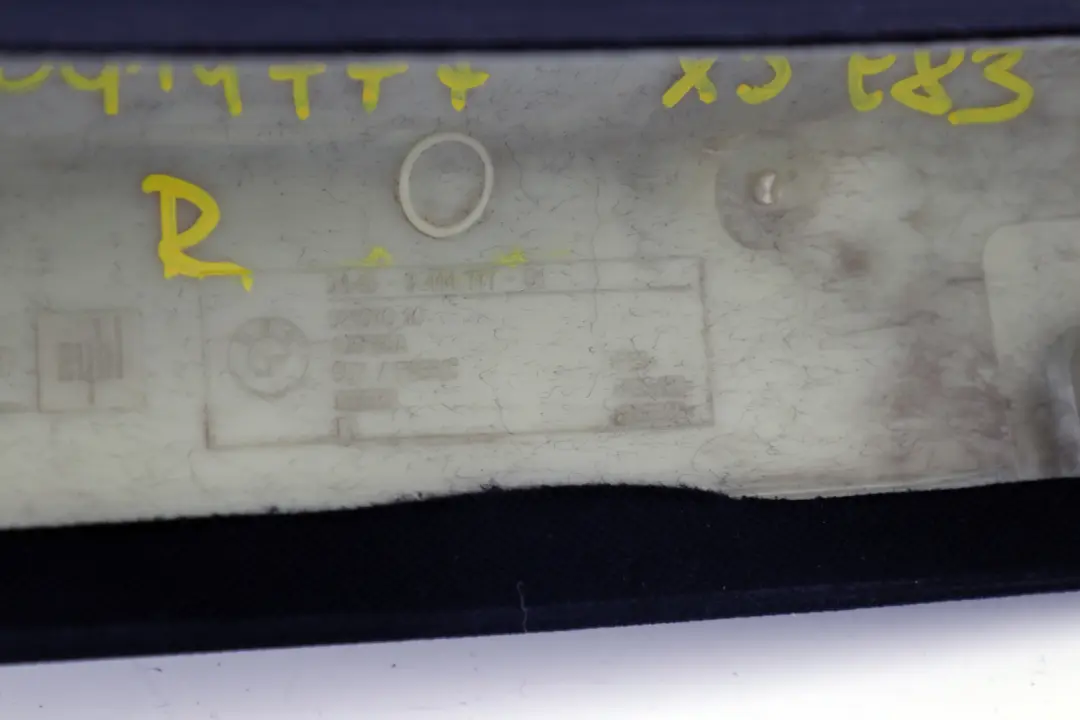 Cubierta Del Panel De La Columna A Derecha Antracita para BMW X3 E83 con número de pieza 3449928 BMW X3 E83 Cubierta Del Panel De La Columna A Derecha Antracita - SKU 3414777 - Número de pieza 3449928