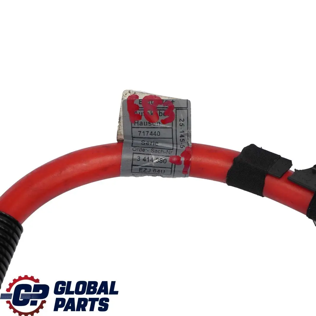 Positive Lead Red Cable Plus Pole Wire to BMW X3 Series E83 Diesel Battery with Part number 3414880 BMW X3 Series E83 Diesel Battery Positive Lead Red Cable Plus Pole Wire - SKU 3414880-1 - Part number 3414880