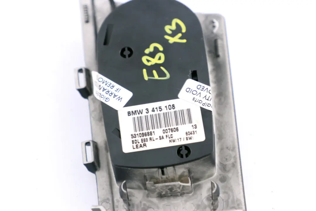 Luce Faro Elemento di controllo Interruttore Pannello per BMW X3 E83 con numero di parte 3415108 BMW X3 E83 Luce Faro Elemento di controllo Interruttore Pannello - SKU 3415108 - Numero di parte 3415108