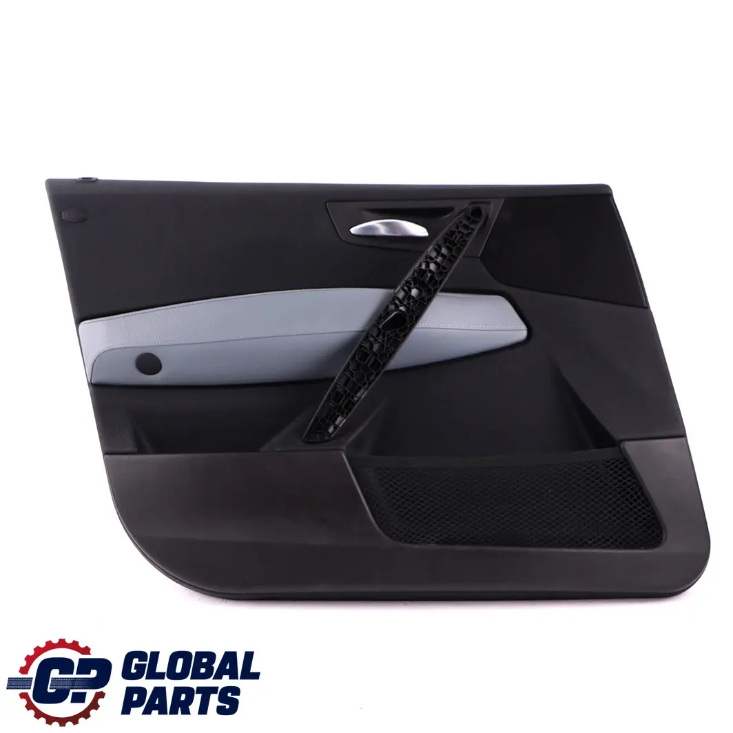 Front Left N/S Door Card Lining Trim Leather Grey Blue to BMW X3 Series E83 with Part number 3415833 BMW X3 Series E83 Front Left N/S Door Card Lining Trim Leather Grey Blue - SKU 3415833 - Part number 3415833