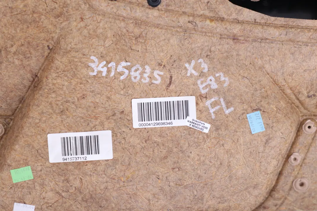 BMW X3 Series E83 Front Left N/S Door Card Lining Leather Sandbeige Beige - SKU 3415835 - Part number 3415835