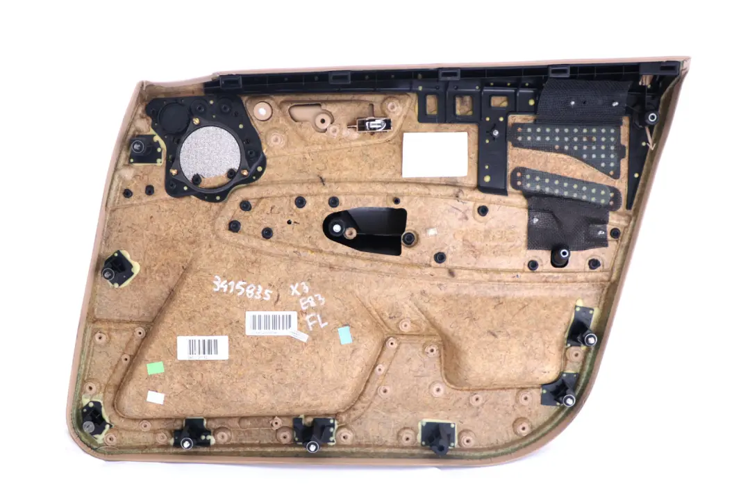 Front Left N/S Door Card Lining Leather Sandbeige Beige to BMW X3 Series E83 with Part number 3415835 BMW X3 Series E83 Front Left N/S Door Card Lining Leather Sandbeige Beige - SKU 3415835 - Part number 3415835