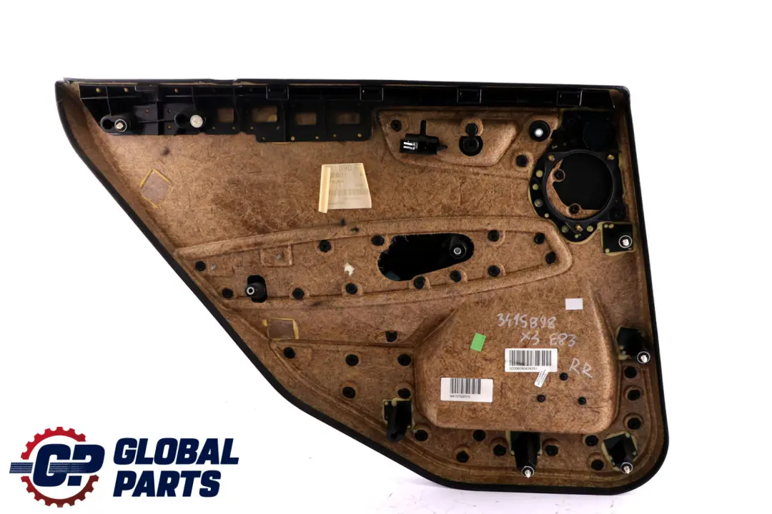 BMW X3 Series E83 Rear Right O/S Door Card Lining Leather Black Ambiente - SKU 3415898 - Part number 3415898