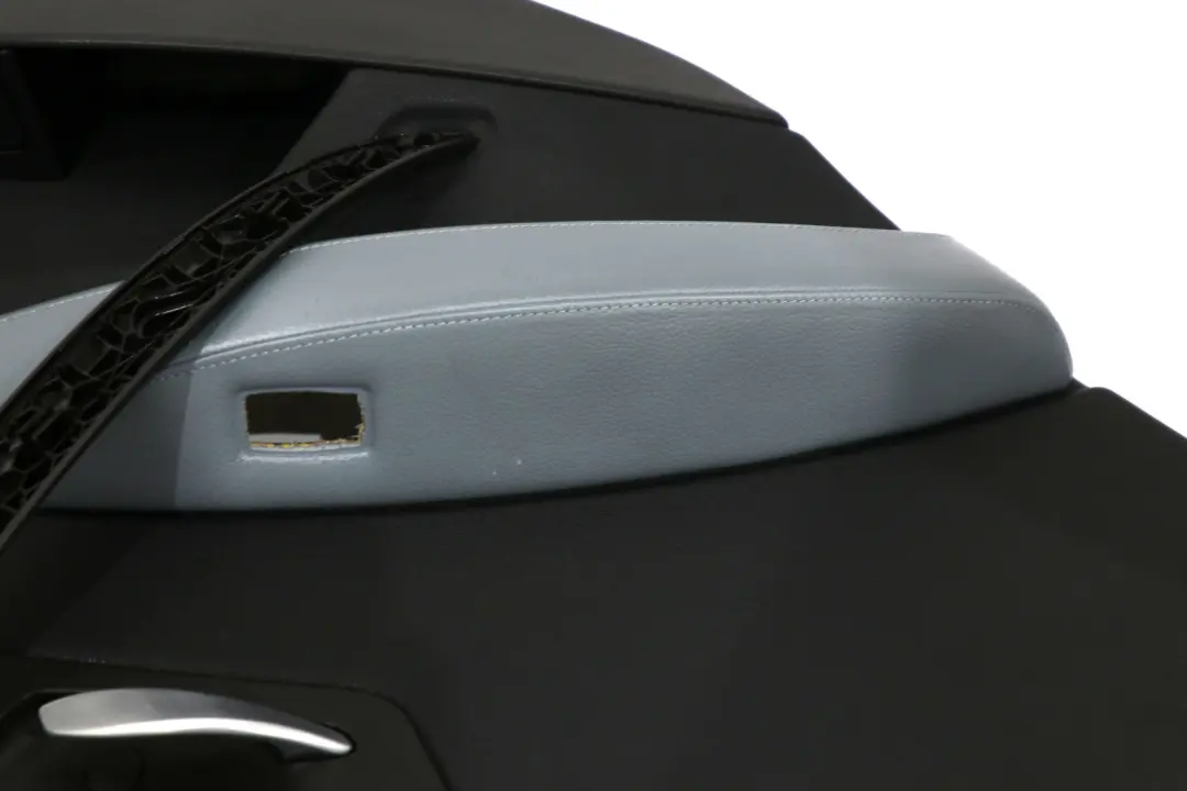 Left N/S Door Card Lining Leather Black Grey Blue to BMW X3 Series E83 Rear with Part number 3415901 BMW X3 Series E83 Rear Left N/S Door Card Lining Leather Black Grey Blue - SKU 3415901 - Part number 3415901
