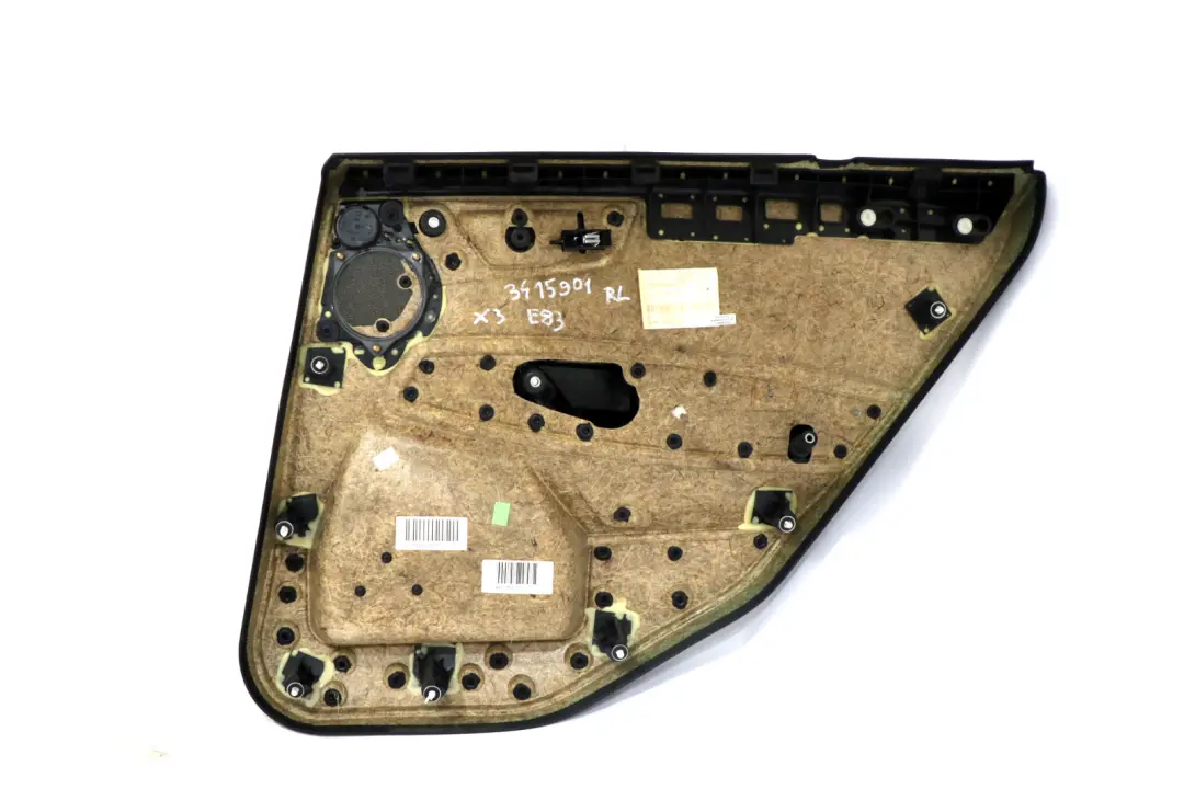 BMW X3 Series E83 Rear Left N/S Door Card Lining Leather Black Grey Blue - SKU 3415901 - Part number 3415901