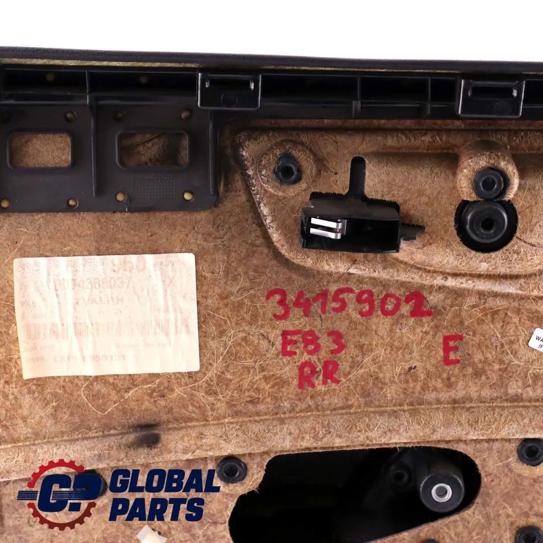 BMW X3 Series E83 1 Rear Right O/S Door Card Lining Leather Black Grey Blue - SKU 3415902-1 - Part number 3415902