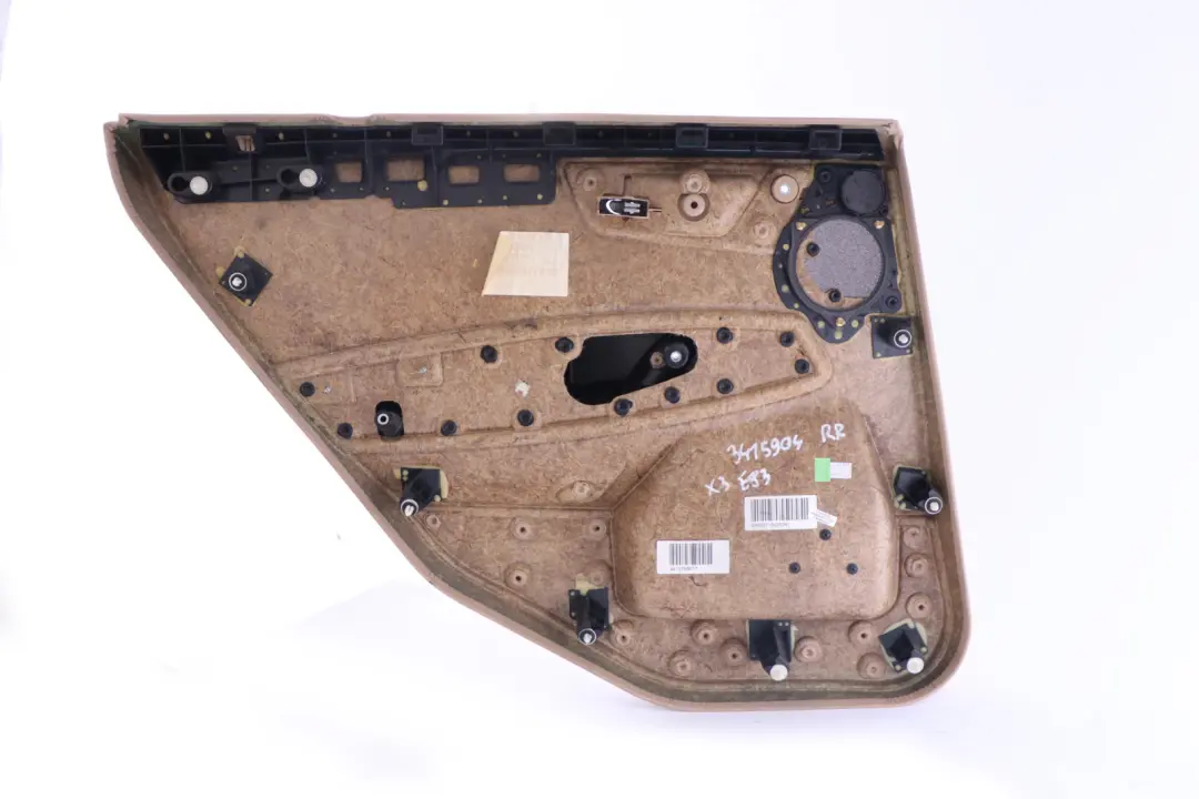 Right O/S Door Card Lining Leather Sandbeige Beige to BMW X3 Series E83 Rear with Part number 3415904 BMW X3 Series E83 Rear Right O/S Door Card Lining Leather Sandbeige Beige - SKU 3415904 - Part number 3415904