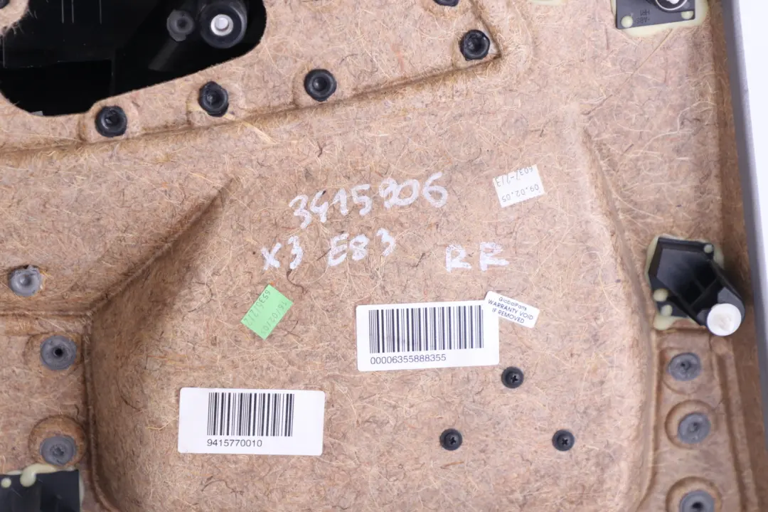 Right O/S Door Card Lining Leather Ambiente Grau Grey to BMW X3 Series E83 Rear with Part number 3415906 BMW X3 Series E83 Rear Right O/S Door Card Lining Leather Ambiente Grau Grey - SKU 3415906 - Part number 3415906