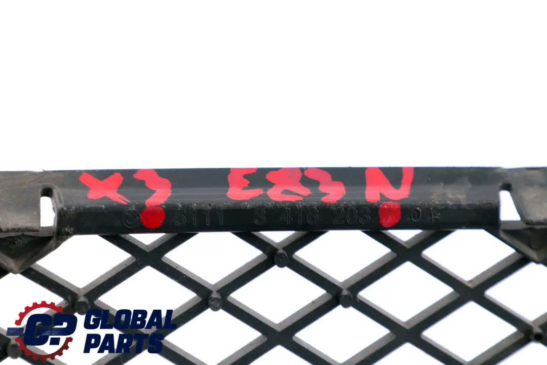 Grid Grille Centre Lower Bumper Front to BMW X3 Series E83 LCI with Part number 3416203 BMW X3 Series E83 LCI Grid Grille Centre Lower Bumper Front - SKU 3416203 - Part number 3416203