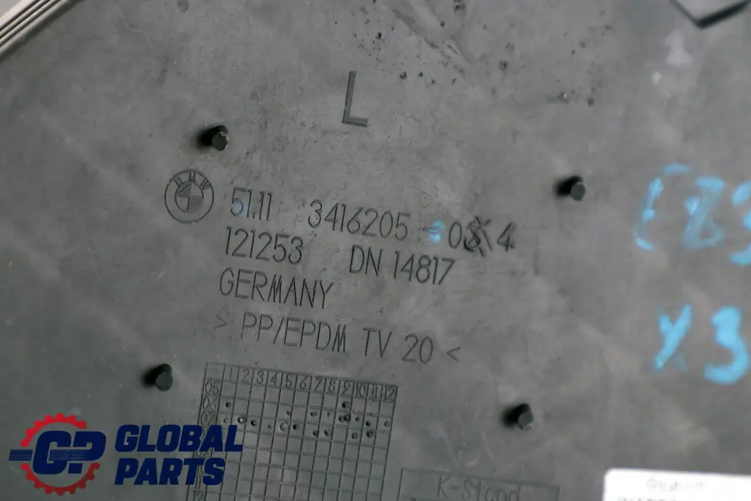 E83N LCI Paraurti Anteriore Inferiore Griglia Chiusa Sinistra per BMW X3 con numero di parte 3416205 BMW X3 E83N LCI Paraurti Anteriore Inferiore Griglia Chiusa Sinistra - SKU 3416205 - Numero di parte 3416205