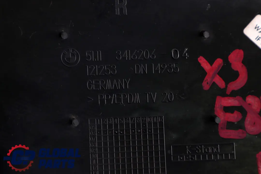 Kratka Zderzaka Atrapa Boczna Grill Przód Prawo do BMW X3 E83 LCI o numerze 3416206 BMW X3 E83 LCI Kratka Zderzaka Atrapa Boczna Grill Przód Prawo - SKU 3416206 - Numer Części 3416206