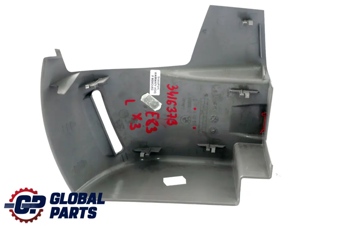 Cubrecinturon Carrete Izquierdo Gris 3400511 para BMW E83 con número de pieza 3416373 BMW E83 Cubrecinturon Carrete Izquierdo Gris 3400511 - SKU 3416373 - Número de pieza 3416373