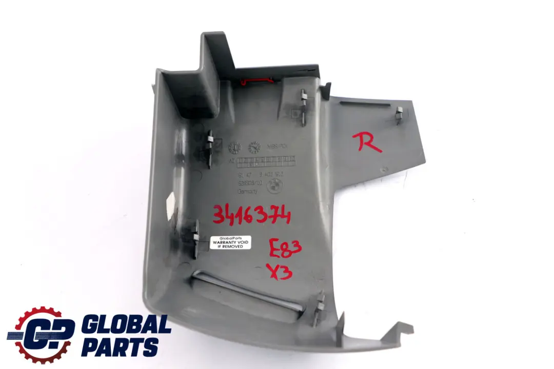 BMW X3 er E83 Abdeckung Gurtautomat Hinten Rechts Grau 3400512 - SKU 3416374 - Teilenummer 3416374