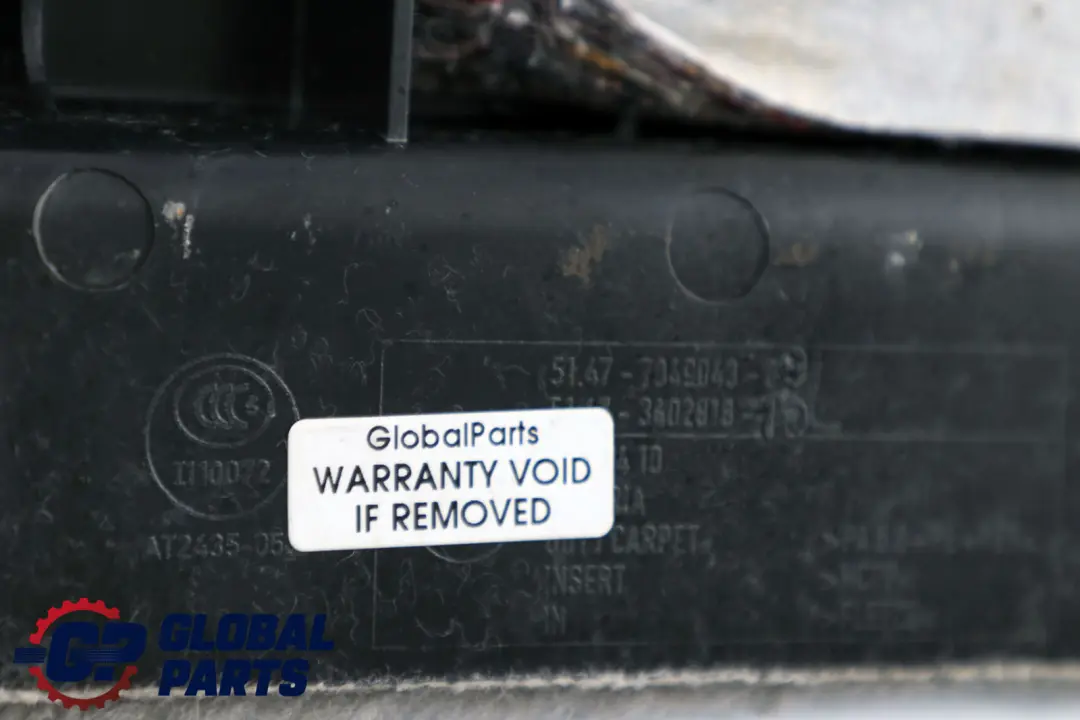 Front Section Boot Floor Carpet Trunk Liner Grey to BMW X3 Series E83 with Part number 7049043 BMW X3 Series E83 Front Section Boot Floor Carpet Trunk Liner Grey - SKU 3416399 - Part number 7049043