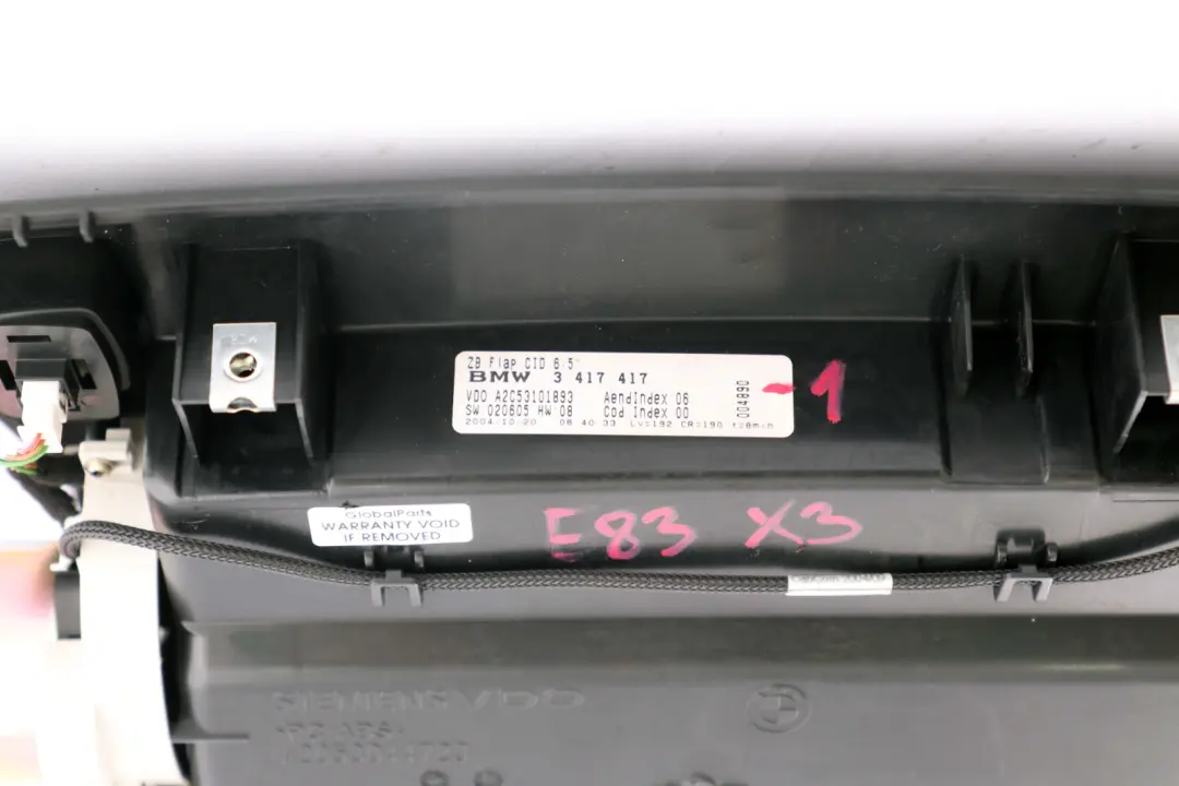 Central Information Display SCHWARZ Bildschirm 6,5" für BMW X3 er E83 mit Teilenummer 3417417 BMW X3 er E83 Central Information Display SCHWARZ Bildschirm 6,5" - SKU 3417417-1 - Teilenummer 3417417