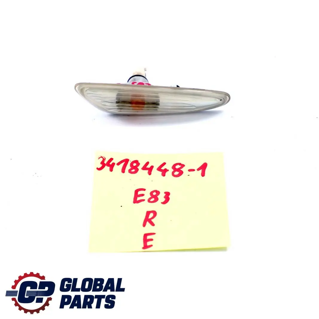 Clignotant Latéral Supplémentaire Blanc Droit pour BMW X3 E83 à propos du numéro de pièce 3418448 BMW X3 E83 Clignotant Latéral Supplémentaire Blanc Droit - SKU 3418448-1 - Numéro de pièce 3418448