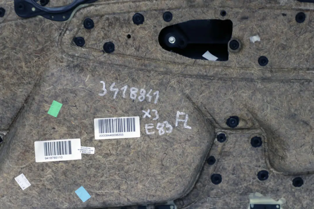 BMW X3 Series E83 Front Left N/S Door Card Lining Leather Black Grey Blue - SKU 3418841 - Part number 3418841