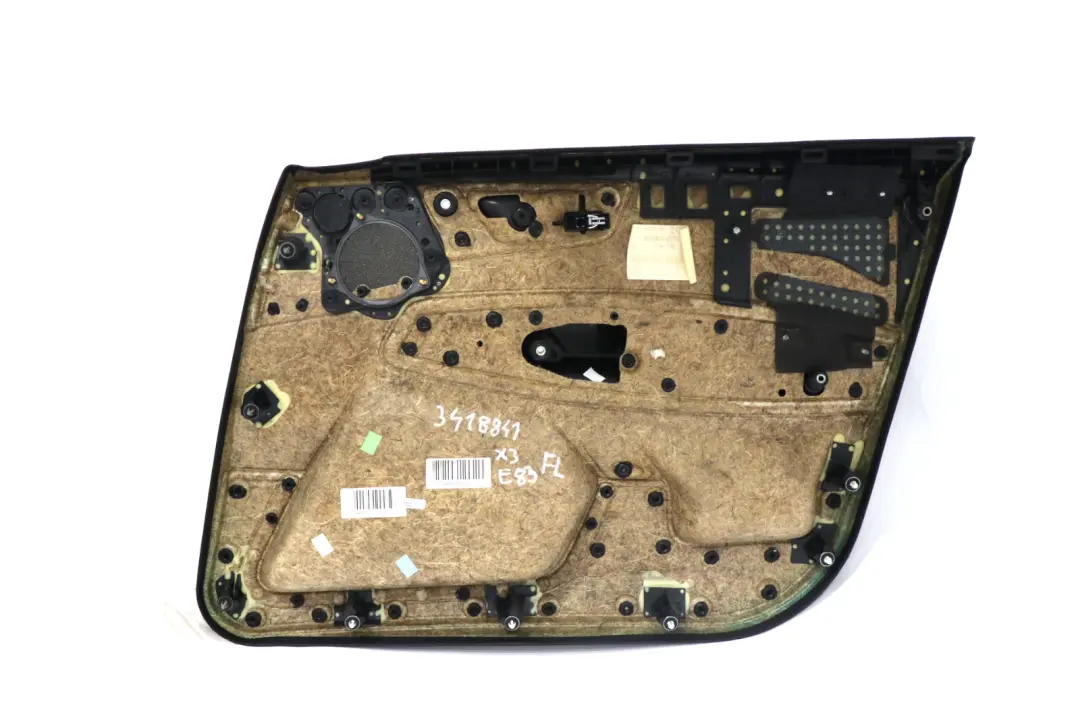 Front Left N/S Door Card Lining Leather Black Grey Blue to BMW X3 Series E83 with Part number 3418841 BMW X3 Series E83 Front Left N/S Door Card Lining Leather Black Grey Blue - SKU 3418841 - Part number 3418841