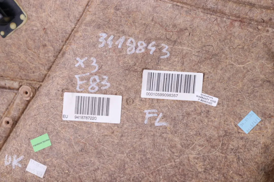 Front Left N/S Door Card Lining Leather Beige Sandbeige to BMW X3 Series E83 with Part number 3418843 BMW X3 Series E83 Front Left N/S Door Card Lining Leather Beige Sandbeige - SKU 3418843 - Part number 3418843